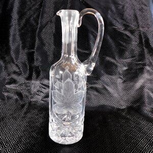 Cut Crystal Carafe with Flower Front and No Stopper # 20806
